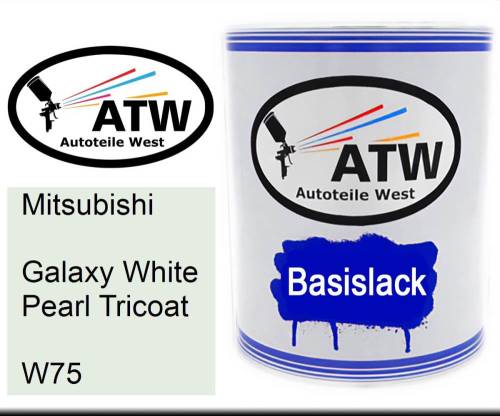 Mitsubishi, Galaxy White Pearl Tricoat, W75: 1L Lackdose, von ATW Autoteile West.